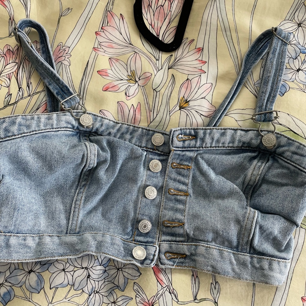 PacSun Light Blue Denim Crop Top